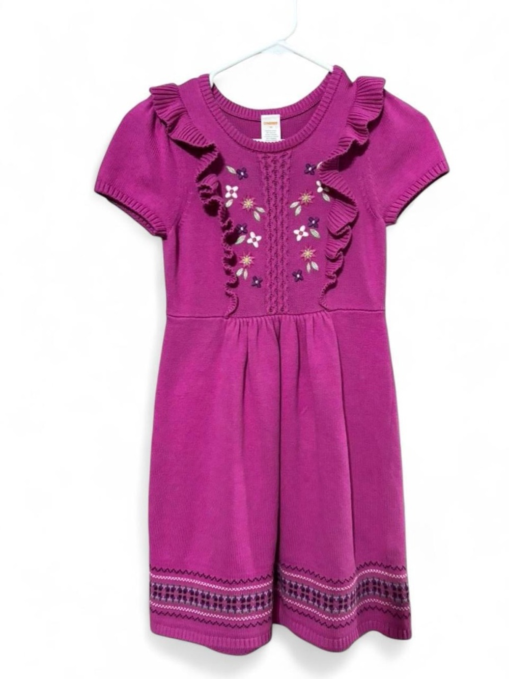 Gymboree Magenta Knit Ruffle Floral Dress